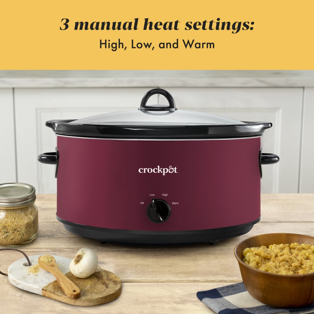 Crock-Pot® Manual 8-Quart Slow Cooker, Red Polished