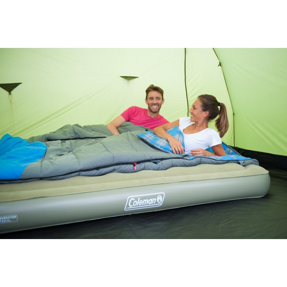 Green 188 x Coleman Comfort Double Flocked Surface Inflatable Camp Air Bed 