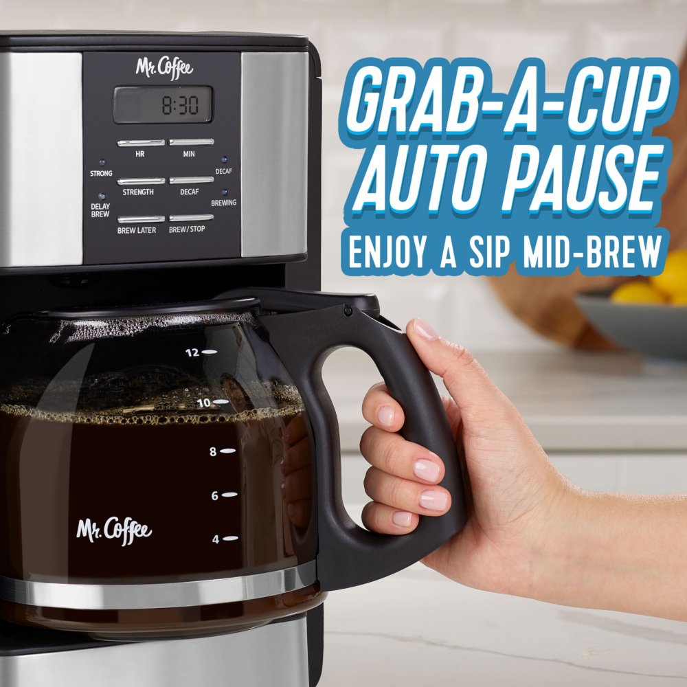 Mr. Coffee 12-Cup Programmable Auto-Shut off Grab-A-Cup Auto Pause Coffee  Maker