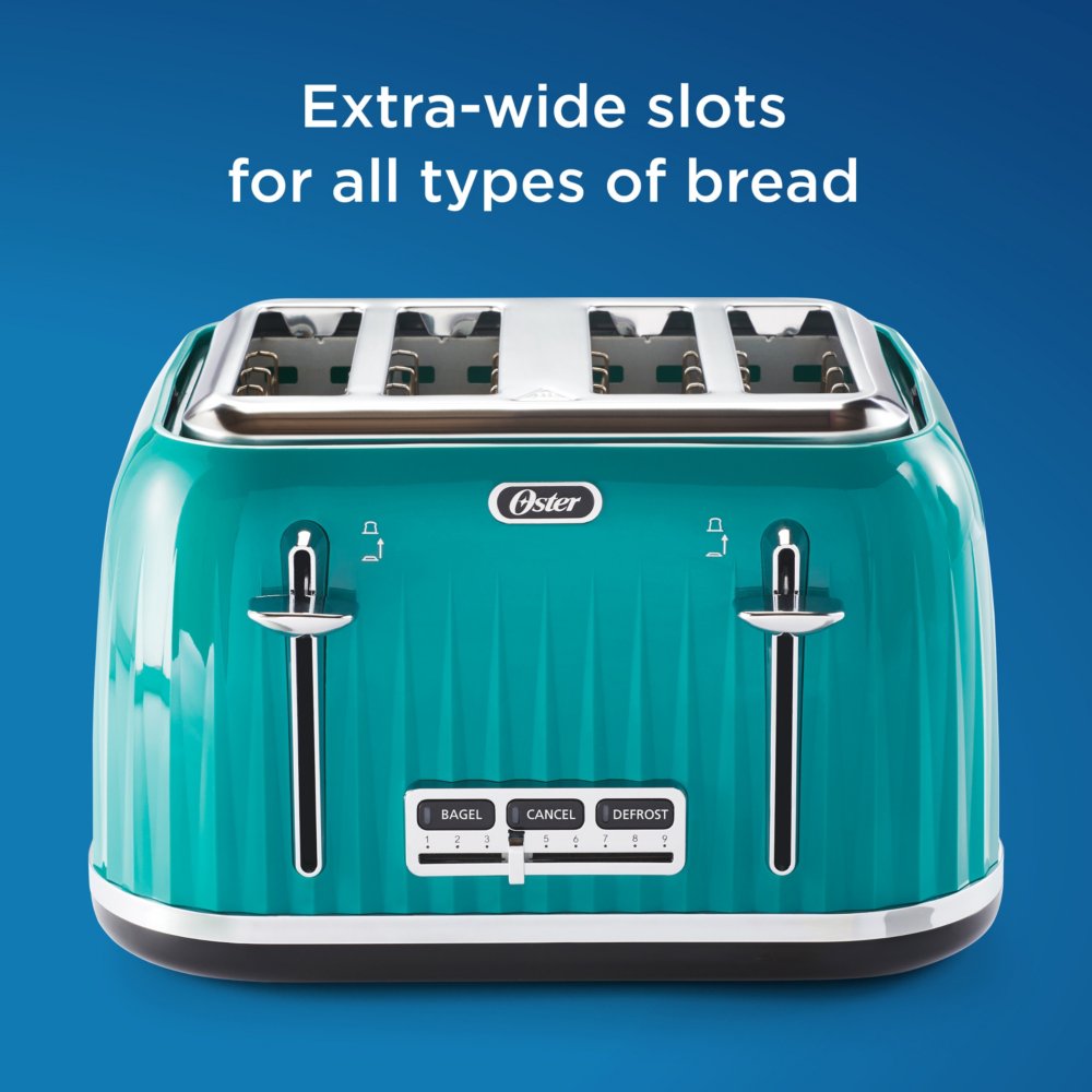 Oster® 4 Slice Toaster with Textured Design and Chrome Accents 