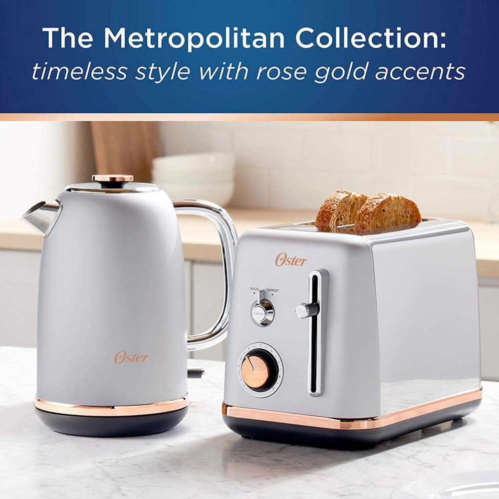 Whall 2 Slice Stainless Steel with Rose Gold Accents 850W 6 Shade Toaster