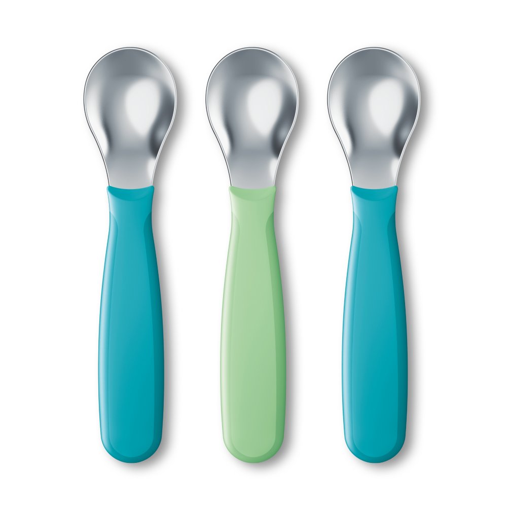 Best First Stage Baby Girls Spoons BPA Free, 4-Pack, Soft Silicone Baby  Spoons Training Spoon Gift Set for Infant (Blue) 