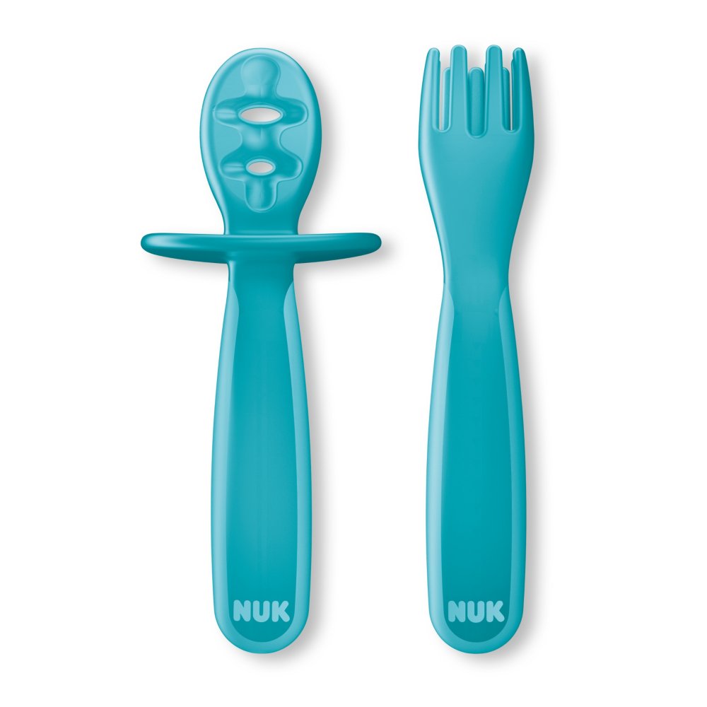 NUK Pretensil Scoop Silicone Baby Spoon, 3 Pack, Green 