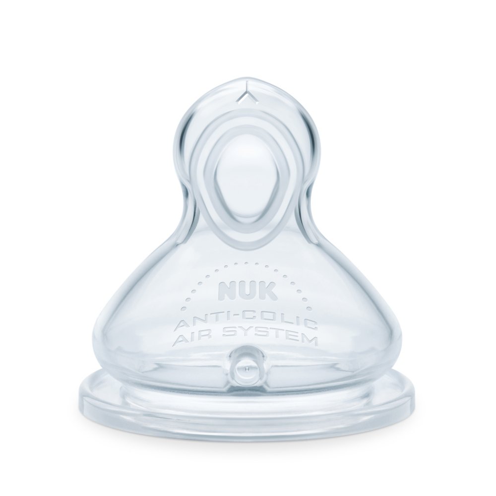 Nuby - Anti-Colic Silicone Nipple - Pack of 2 - Clear