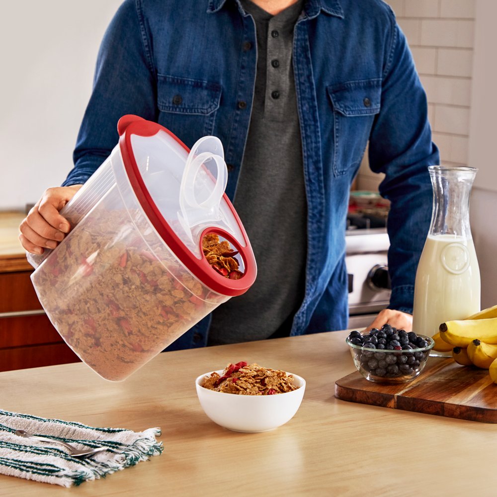 Rubbermaid, Modular Flip-Top Cereal and Food Storage Container, Red, 22 Cup  NEW