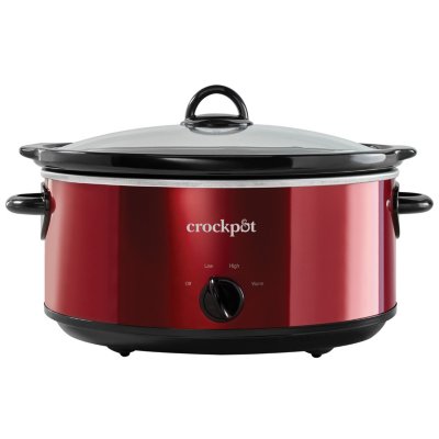 Crockpot™  7-Quart Slow Cooker, Manual, Red Stainless