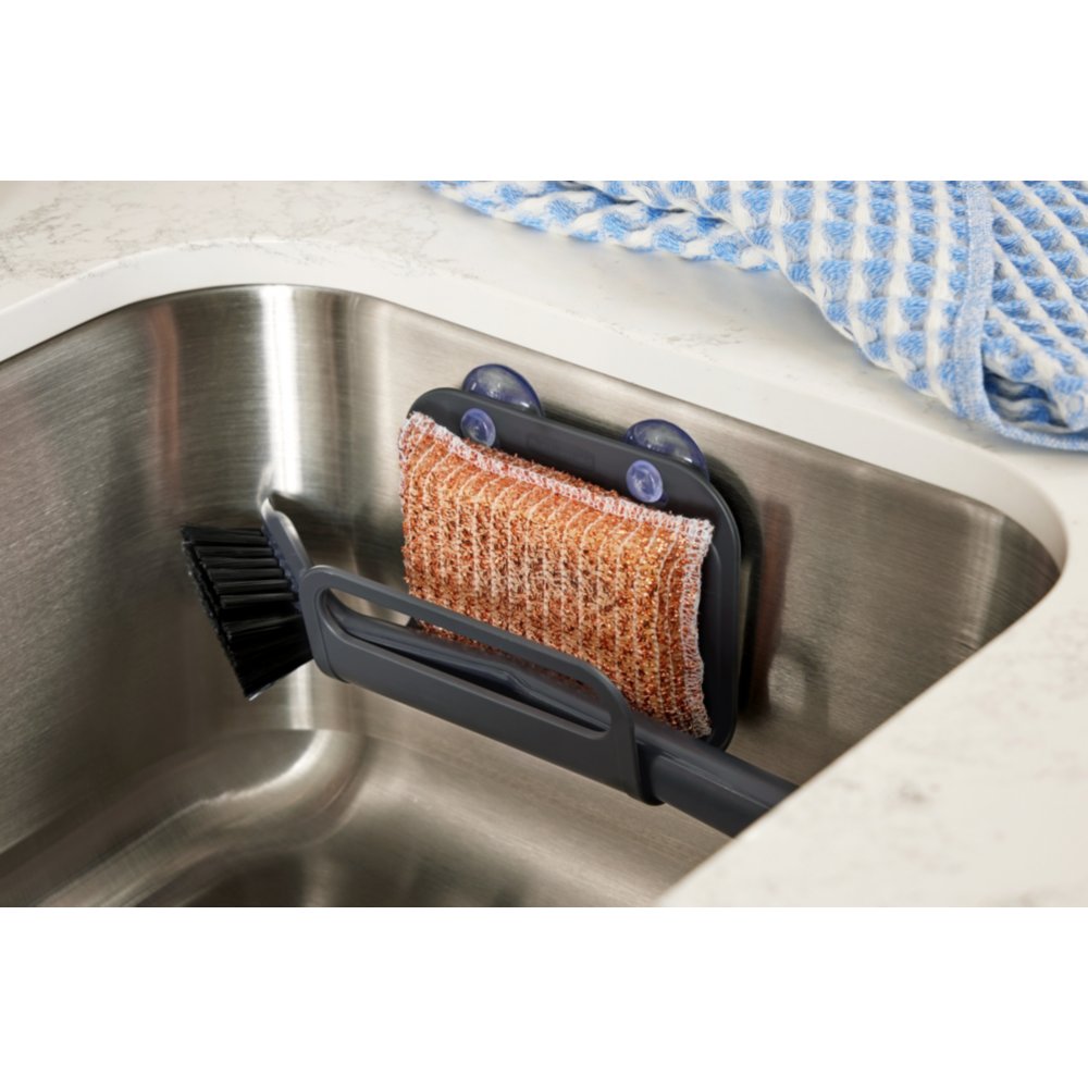 Storage Theory | Sponge Caddy | Suction Cup Installation | Does Not Include Sponge | White Color