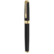 A capped Exception pen with gold trim stood upright. image number 1