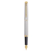 A Hemisphere fountain pen with gold trim stood upright with nib pointing down. image number 0