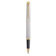A Hemisphere rollerball pen with gold trim stood upright with tip pointing down. image number 0