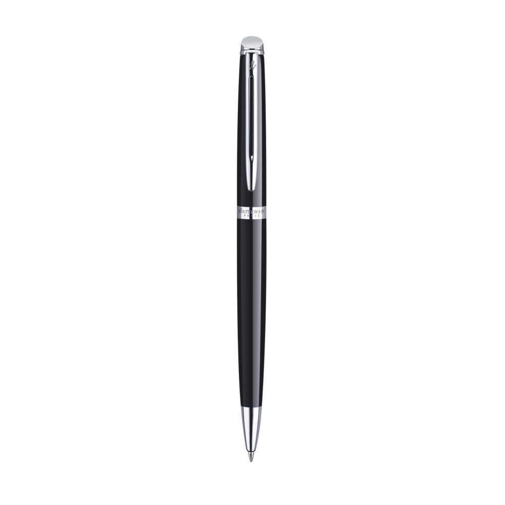 WATERMAN Carène Stylo bille, Noir brillant, recharge bleue pointe moyenne,  Coffret cadeau