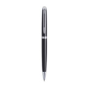 A Hemisphere ballpoint pen with chrome trim stood upright with tip pointing down. image number 0