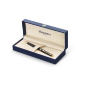 A Hemisphere ballpoint pen with gold trim in a gift box. image number 2