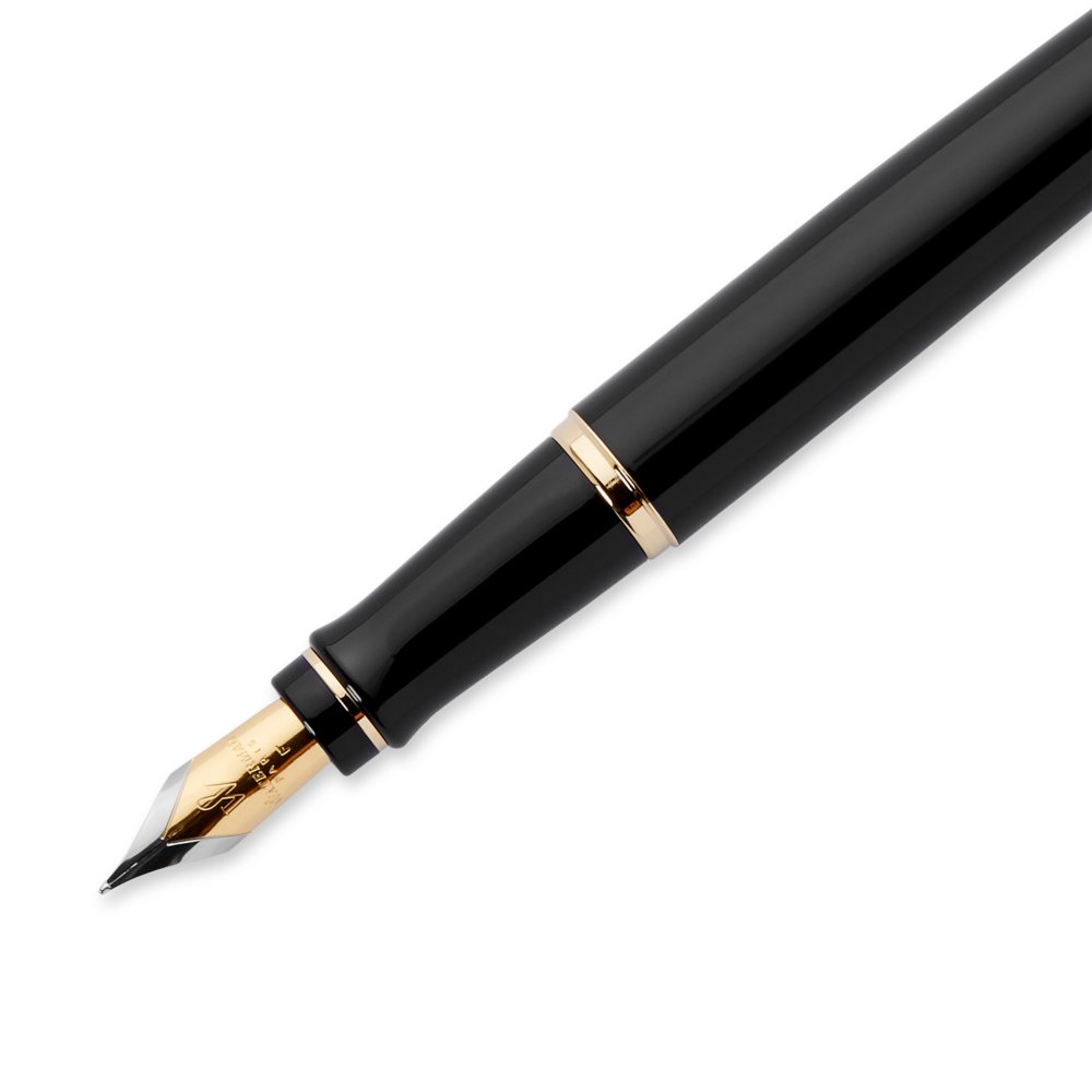 Finiture Dorate Waterman Expert 3 Penna Stilografica Black Gold Trim Pennino Medio 