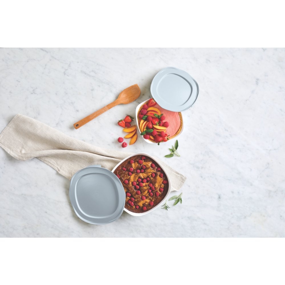 Rubbermaid® DuraLite™ Glass Bakeware, 4-Piece Set with Lids, Baking Dishes  or Casserole Dishes, 10” x 10” and 8” x 8” Square