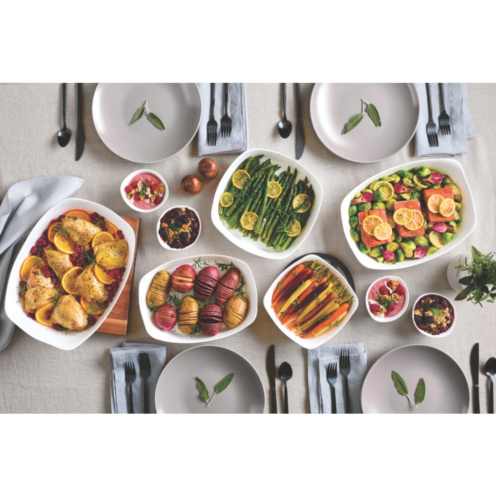 Rubbermaid DuraLite Glass Bakeware, 4-Piece Set w/ Lids, Baking Dishes or Casserole Dishes, 10 and 8 Square 2156134
