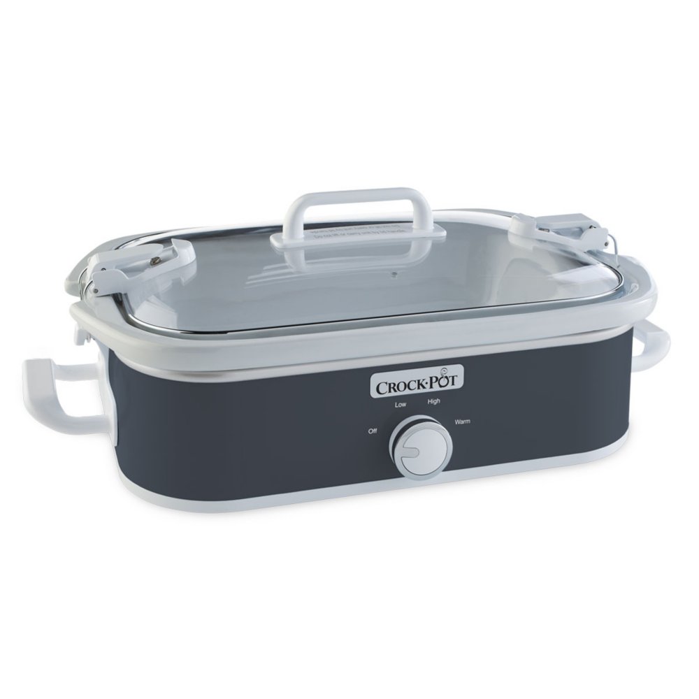 Crock-Pot® Manual 2.5-Quart Casserole Crock® Slow Cooker, White & Blue