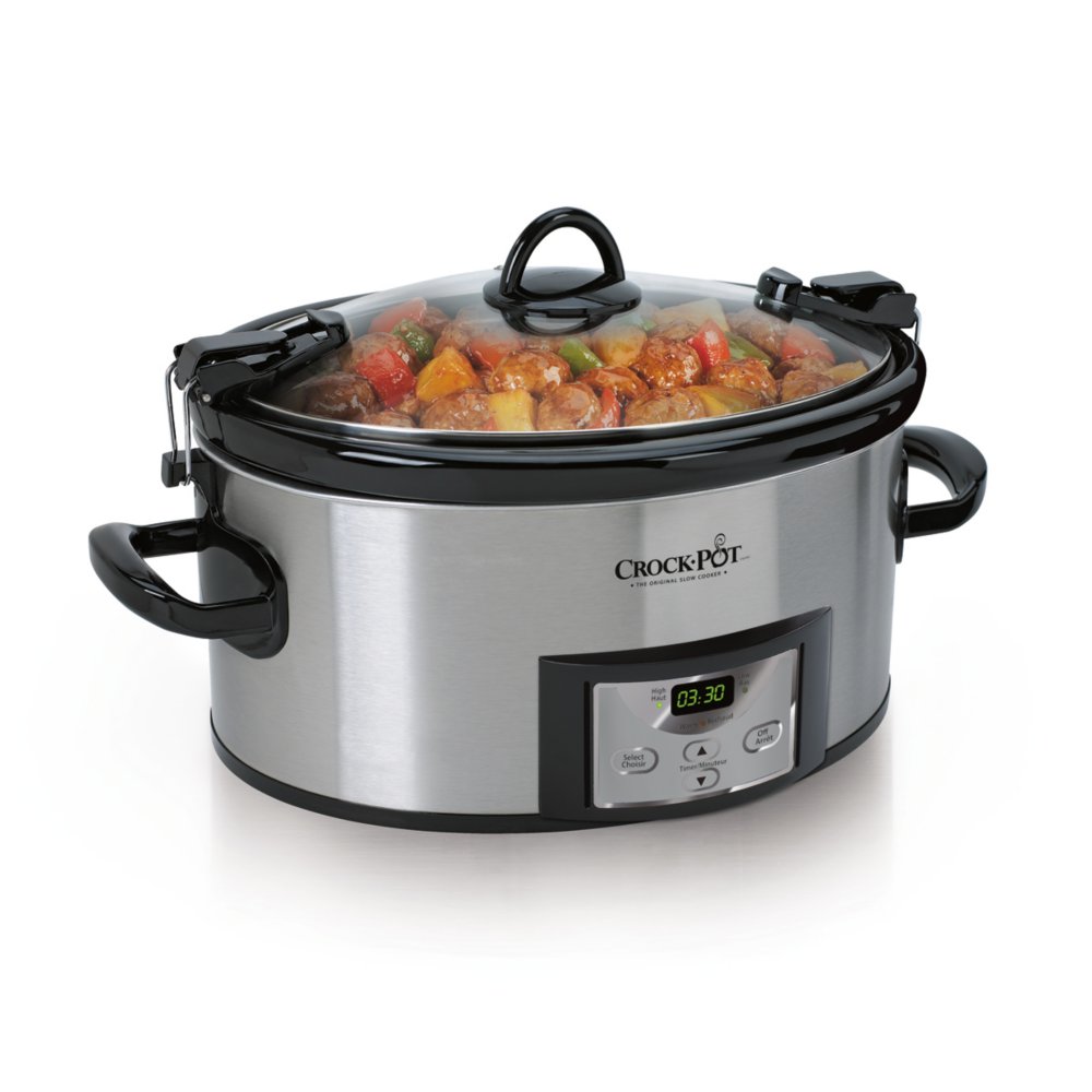 Crock-Pot® Programmable 6.0-Quart Cook & Carry® Slow Cooker, Stainless  Steel