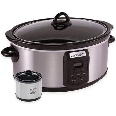 Crockpot™ 7-Quart Slow Cooker, Programmable, Stainless Steel with Little Dipper® Food Warmer