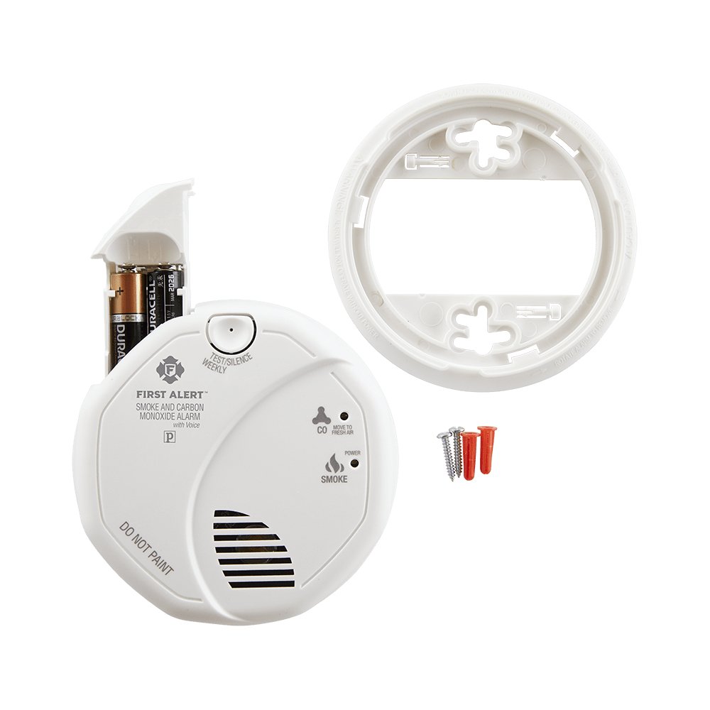 Battery Operated Combination Smoke Carbon Monoxide Alarm With Voice Location