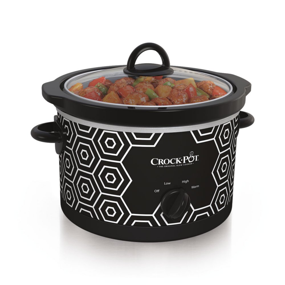 Crockpot™ 4.5Quart Slow Cooker, Manual, Black/White Pattern CrockPot