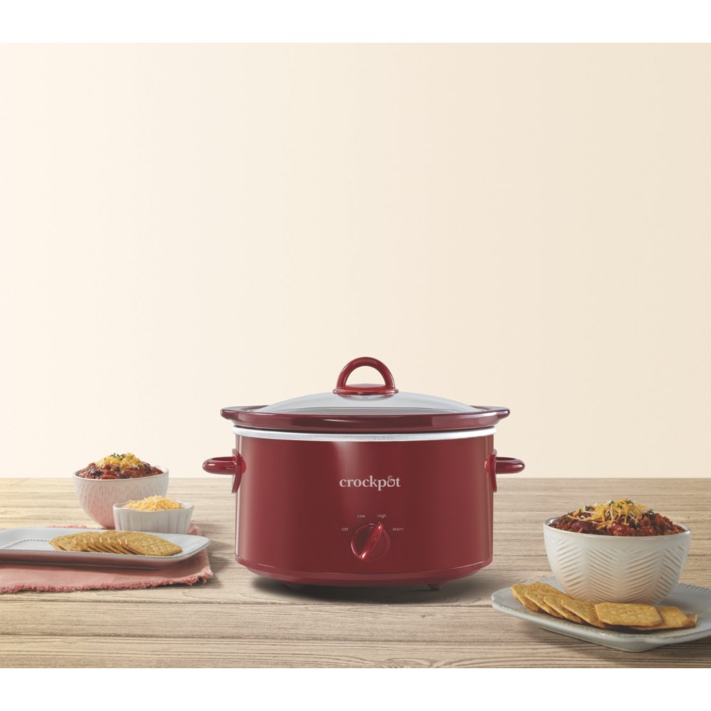 Red Crock-Pot SCV401-TR 4-Quart Manual Slow Cooker 