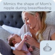 bottle top that mimics the shape of moms nipple during breastfeeding image number 2