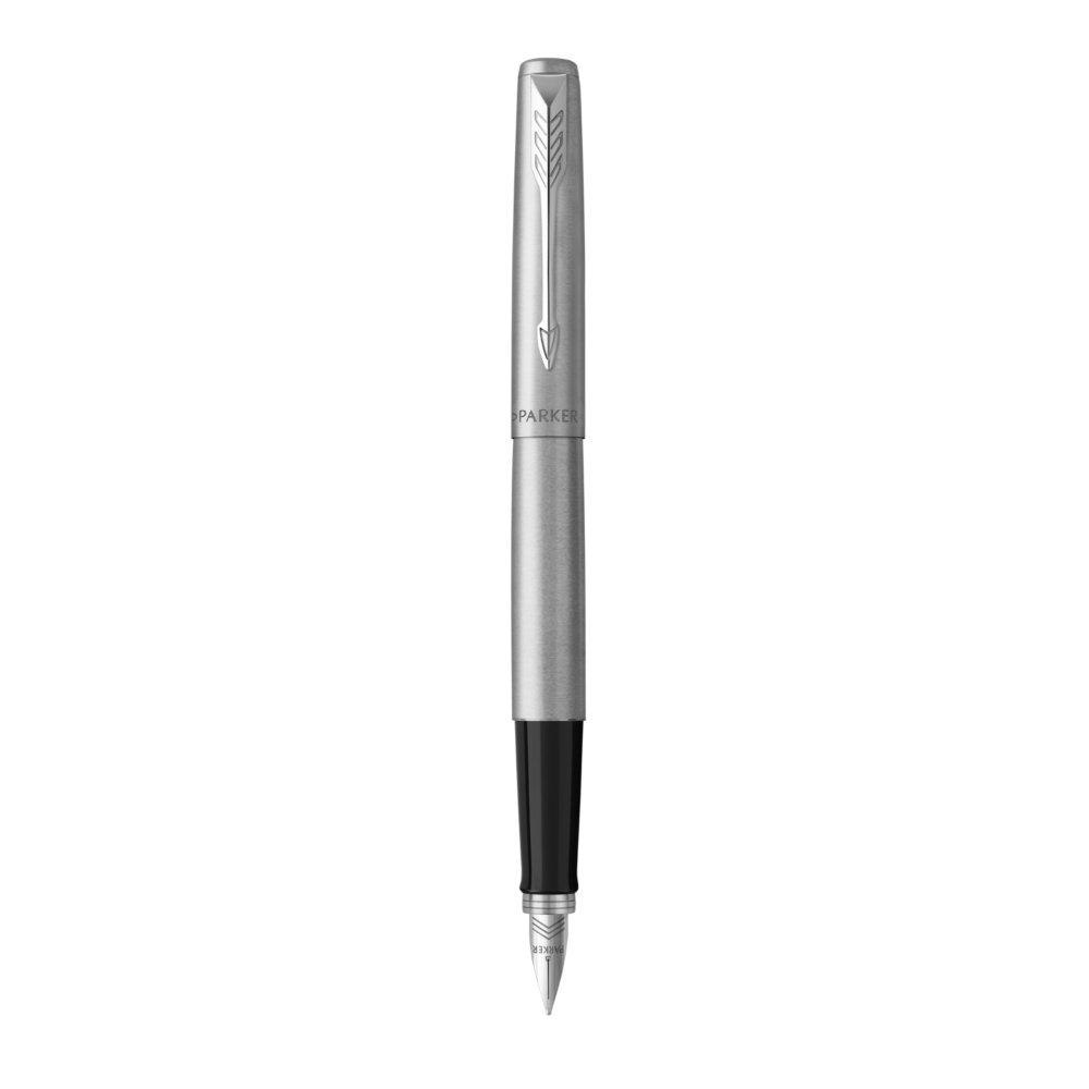 Stainless Steel with Chrome Trim Parker S0161590 Jotter Fountain Pen Medium Nib Gift Boxed 