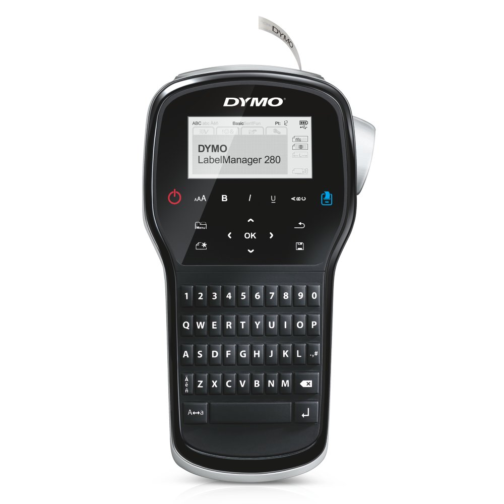 Dymo LabelManager 160 Label Maker | Handheld Label Printer with QWERTY  Keyboard | Includes Black & White D1 Label Tape (12mm) | for Home & Office