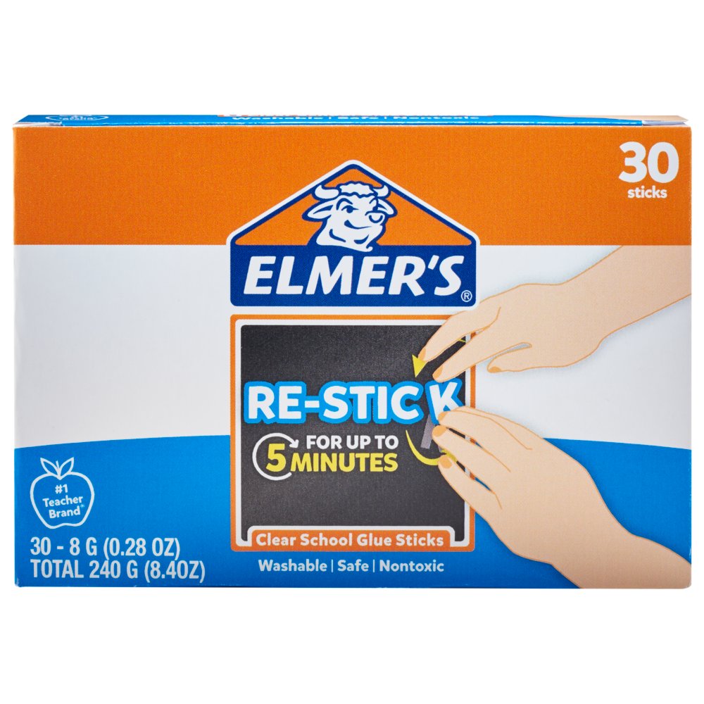 Repositionable Glue Sticks [2-Pack / Washable] Ideal for  Paper/Photos/Posters