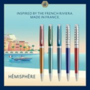 Five Hemisphere Anniversary pens over an illustration of a beach with text that reads “Inspired by the French Riviera. Made in France.” image number 7