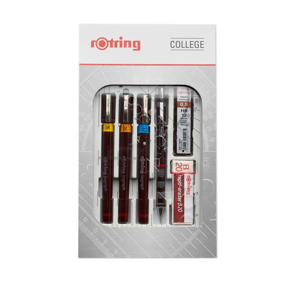 Rotring Rapidograph College Set - 0.10mm/0.30mm/0.50mm, S0699500