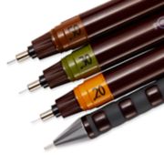 A closeup of four Isograph pen tips with different sized nibs. image number 3