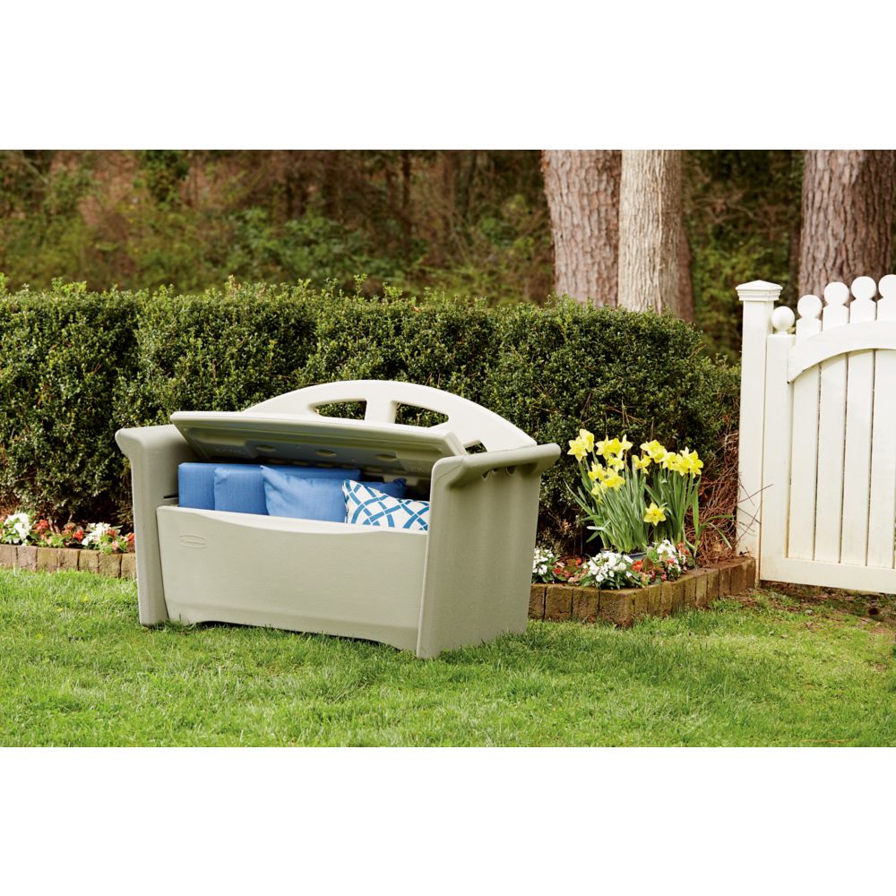 Rubbermaid Olive Patio Storage Bench