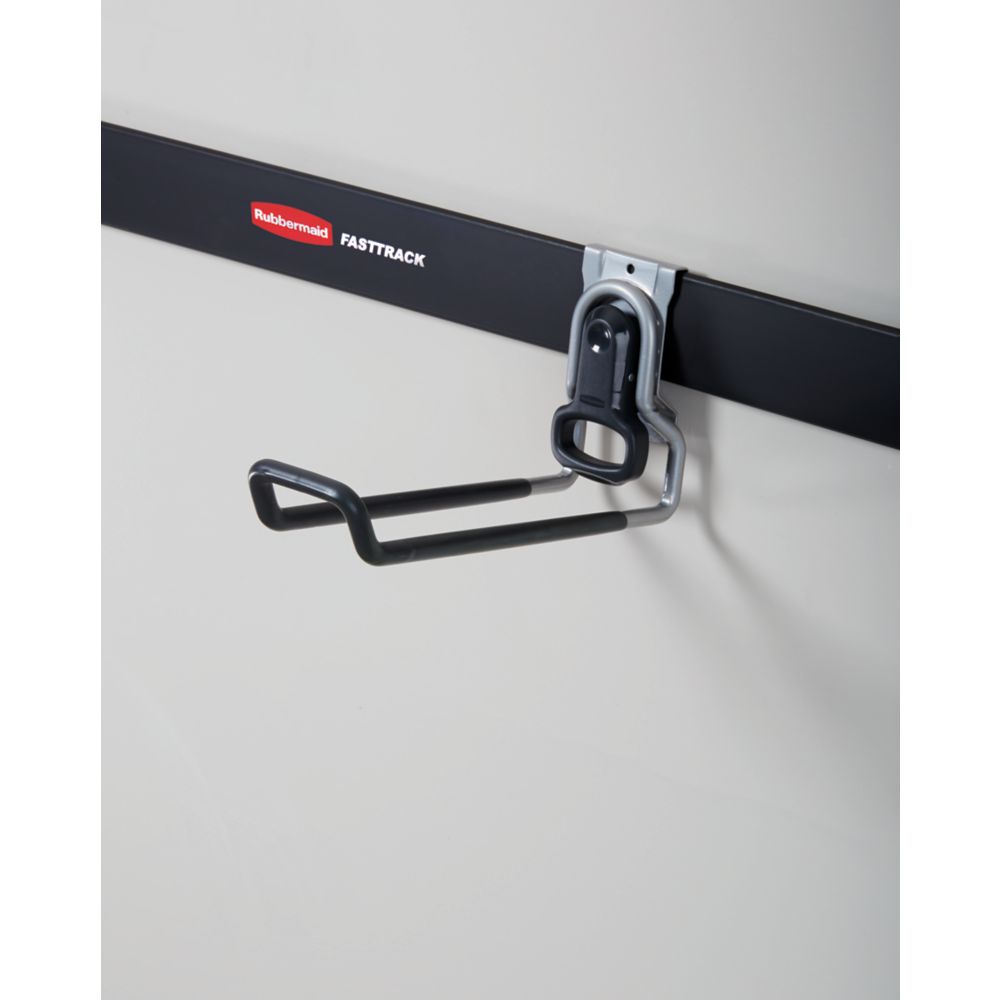 Rubbermaid 1784975-OB1 FastTrack Garage Storage Hang Rail and Hooks Bundle (25-Piece)