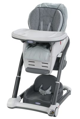 high chair with basket underneath