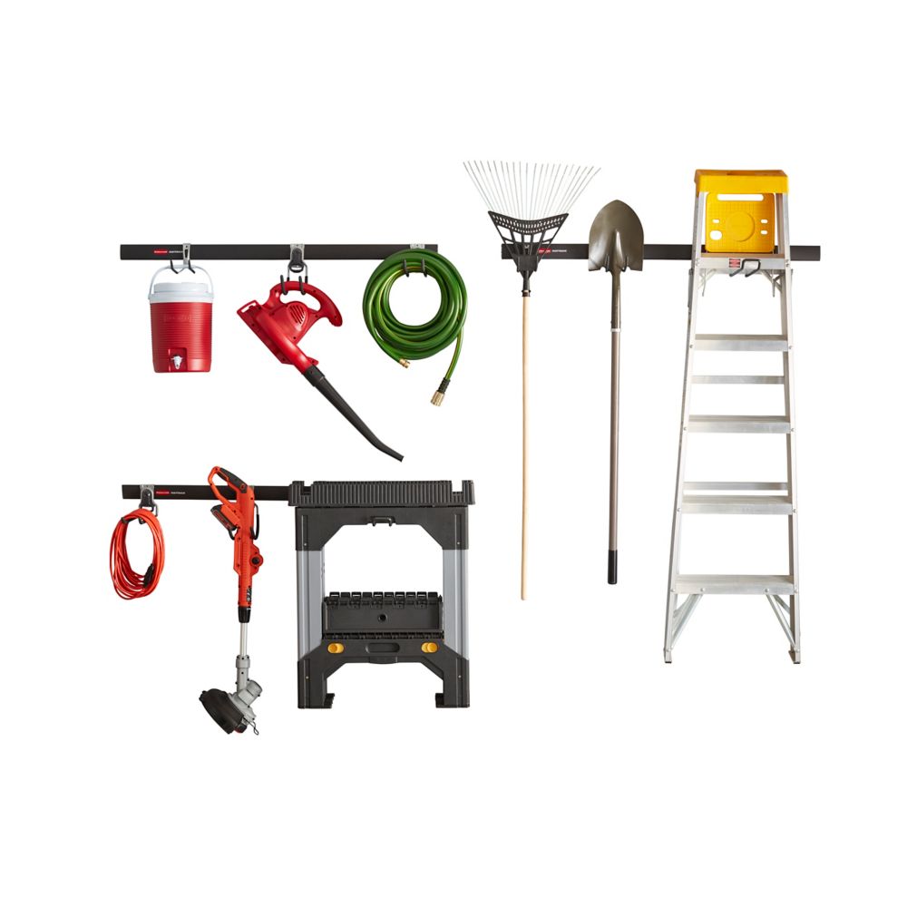  Rubbermaid FastTrack Rail Large Shelf Organization System,  Holds up to 50 Pounds, Ideal for Cleaning Products, Garden Supplies,  Laundry Products : Everything Else