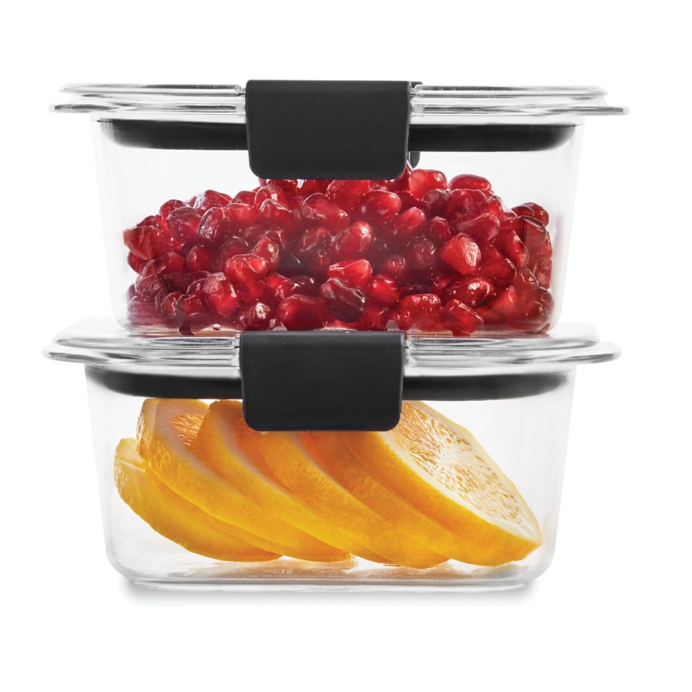 Rubbermaid Brilliance Food Storage Container Plastic 1.3 cup 3.2 cup  Airtight
