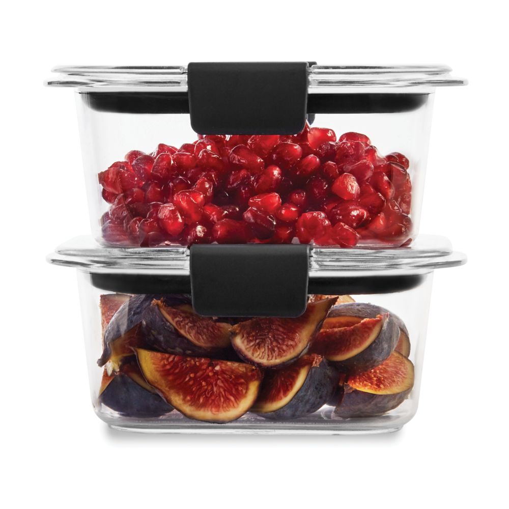 Rubbermaid Brilliance Food Storage Container, BPA Free Plastic, 3.2 Cup, 5 Pack