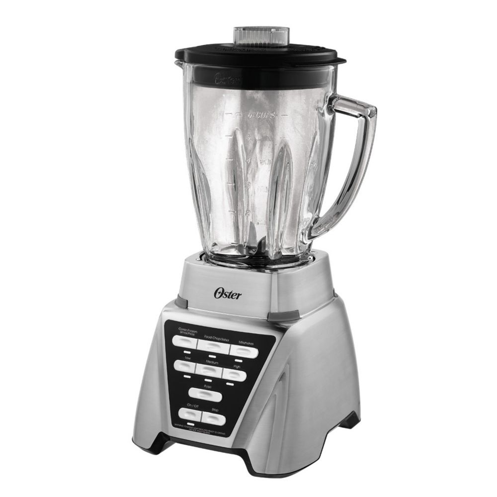 Oster® Classic Series Blender with Reversing Blade Technology and Glass Jar,  Brushed Nickel