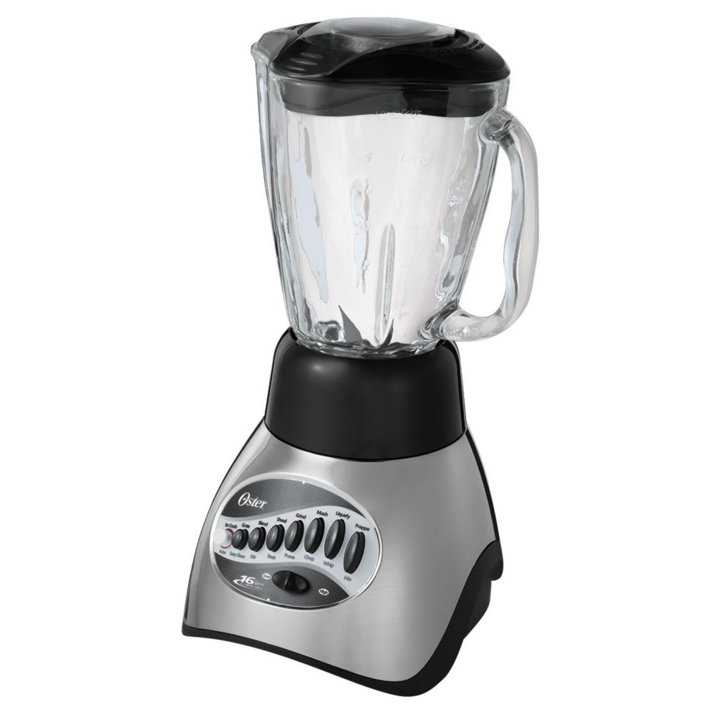 Oster 6812-001 Core 16-Speed Blender with Glass Jar, Black & Blender 6-Cup  Glass Jar, Lid, Black and clear