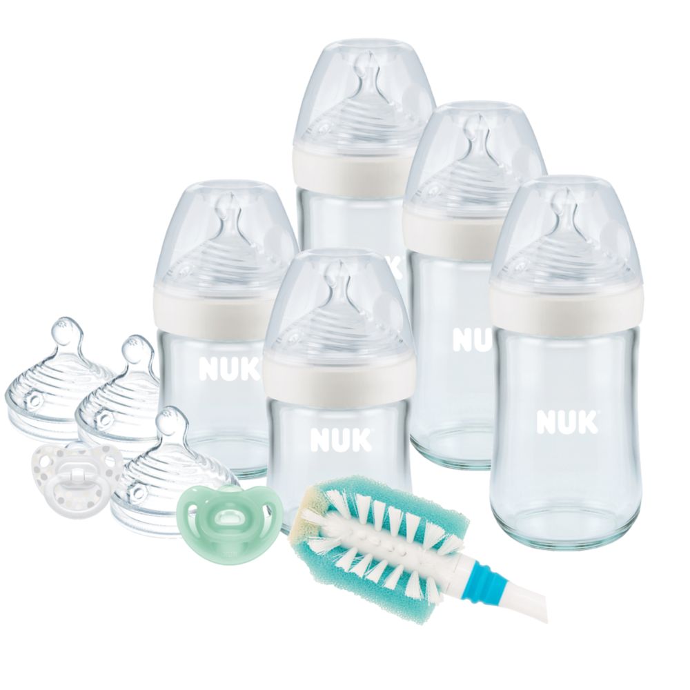 Glass baby bottle store set