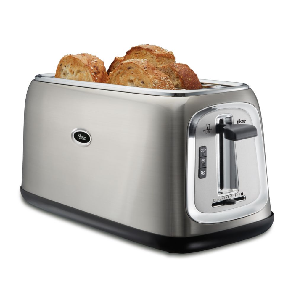 Oster Extra Wide Slot Toaster, 4-Slice, 12 3/4 x 13 x 8 1/2, Stainless  Steel (RWF4S)