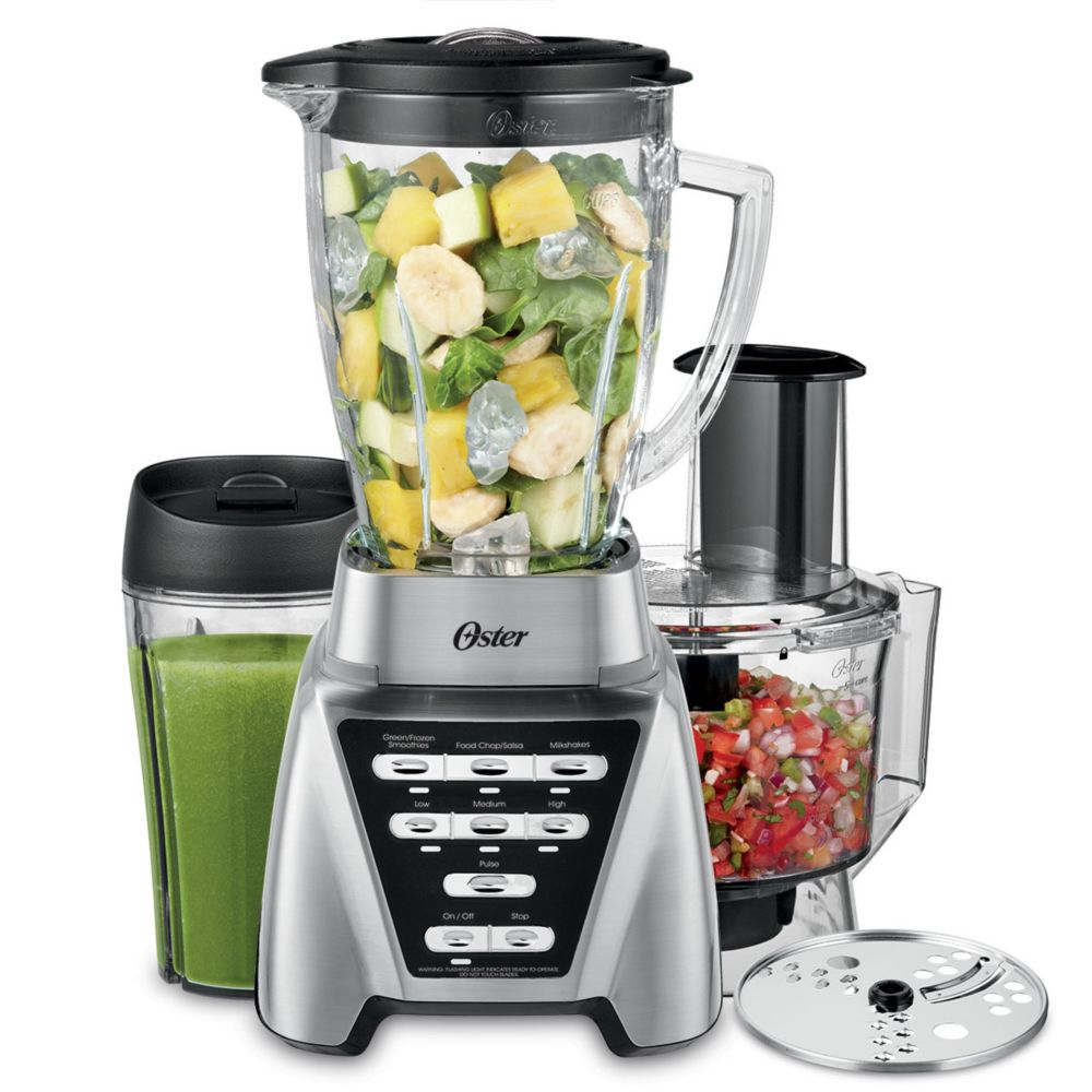 Oster 3 in. 1-Kitchen System 64 oz. 7-Speed Silver Blender Food Processor Combo with 1200-Watt Motor