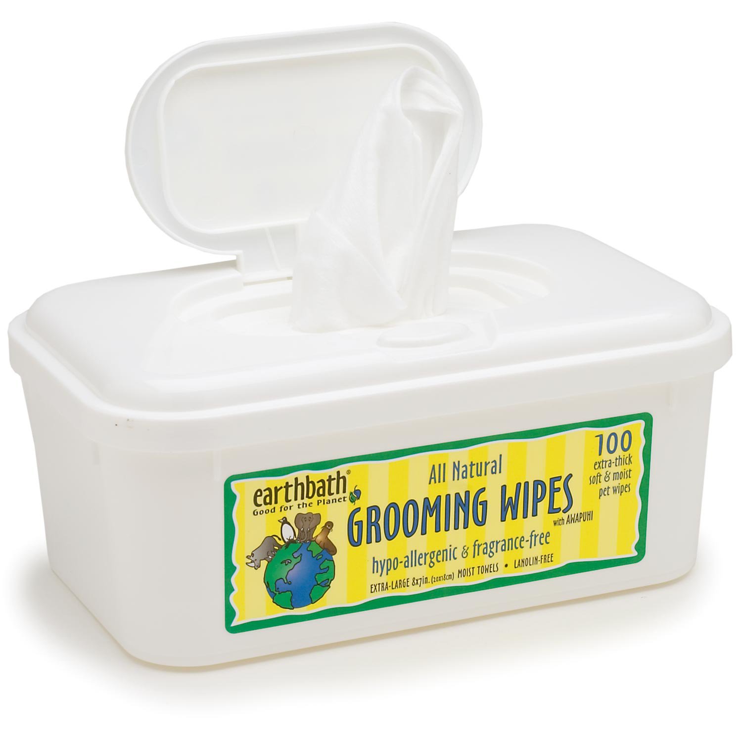 Earthbath All Natural HypoAllergenic and Fragrance Free Grooming Wipes