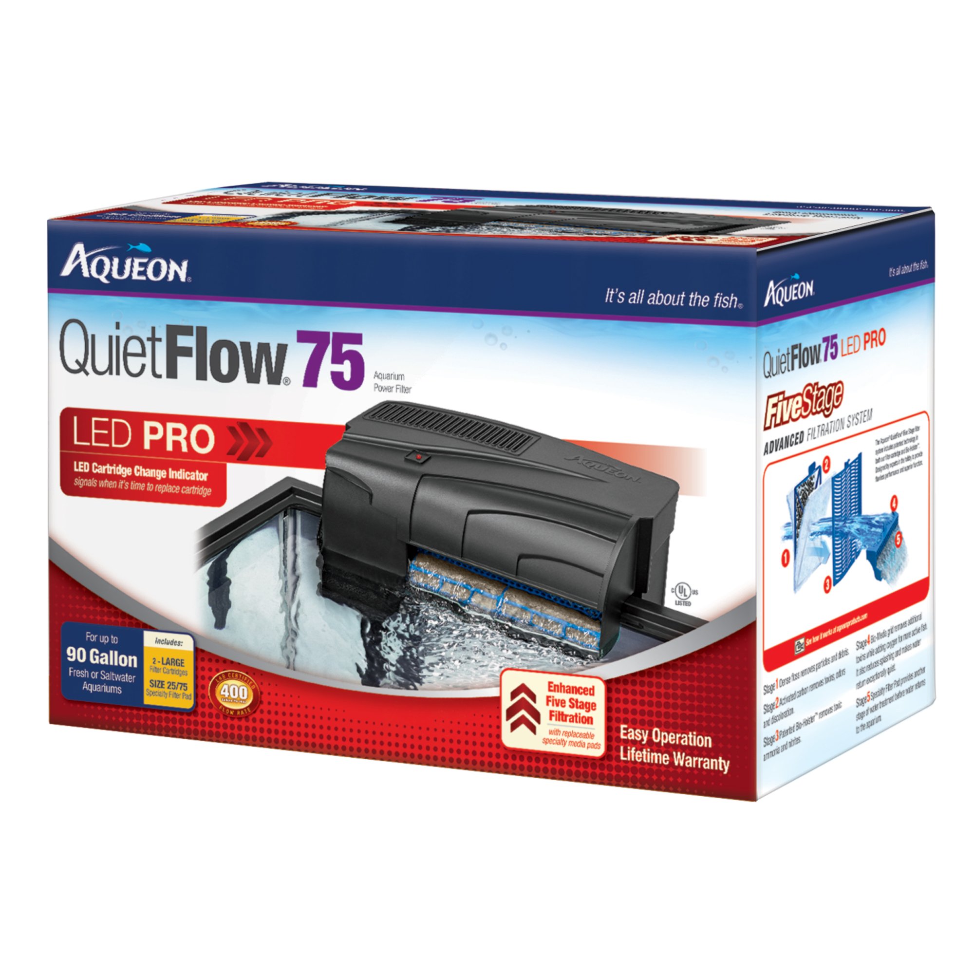 Aqueon QuietFlow 55/75 Aquarium Power Filter | Petco