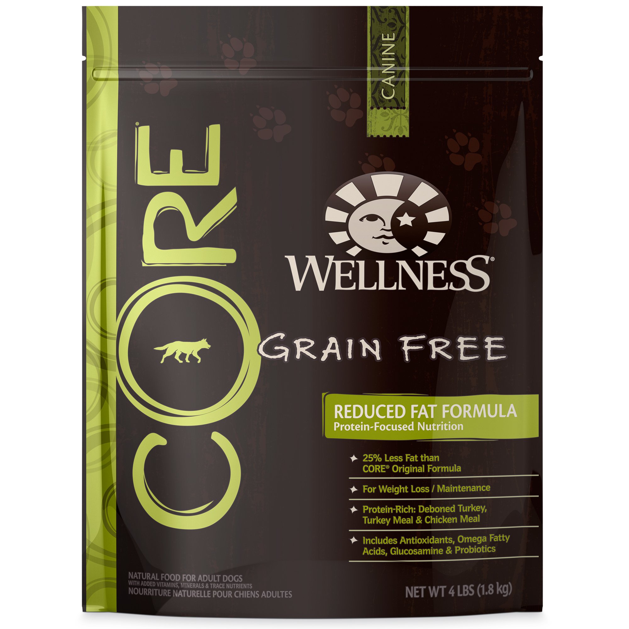 Wellness CORE Natural Grain Free Reduced Fat Recipe Dry Dog Food, 4 lbs