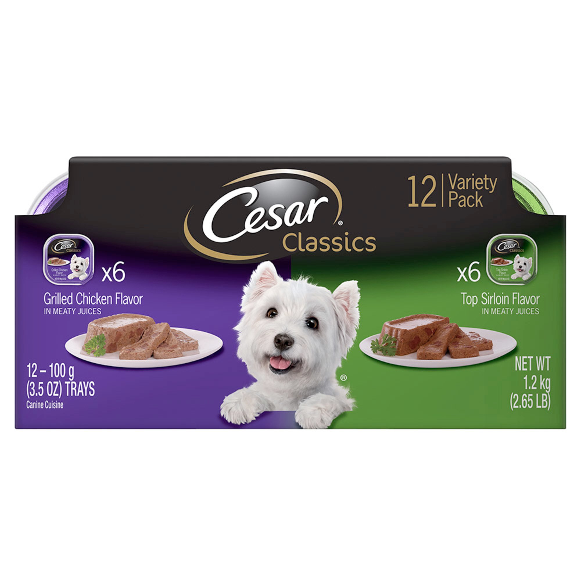 Cesar Canine Cuisine Variety Pack Top Sirloin & Grilled Chicken Flavor