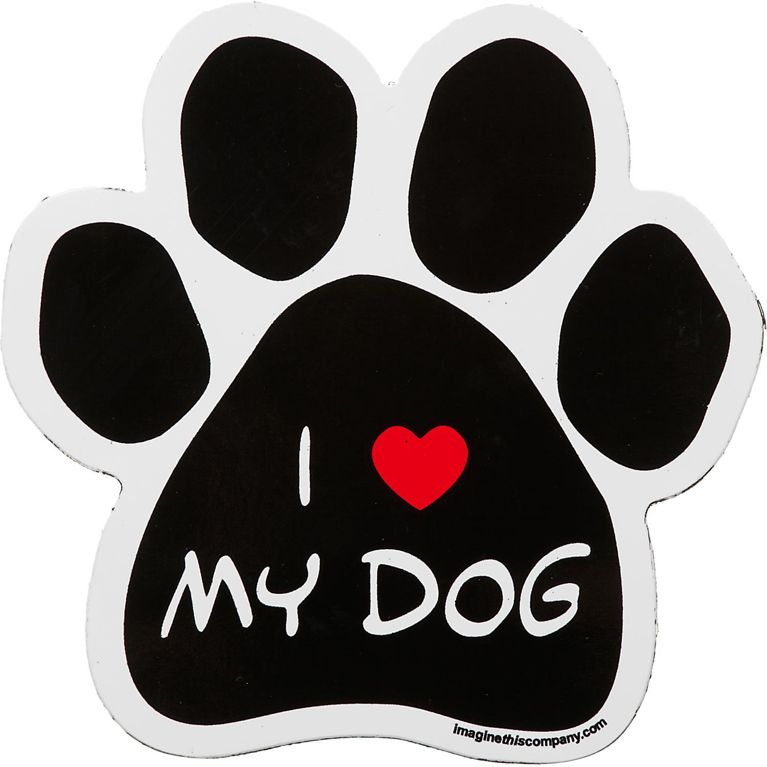 Imagine This I Love My Dog Paw Shaped Car Magnet Petco