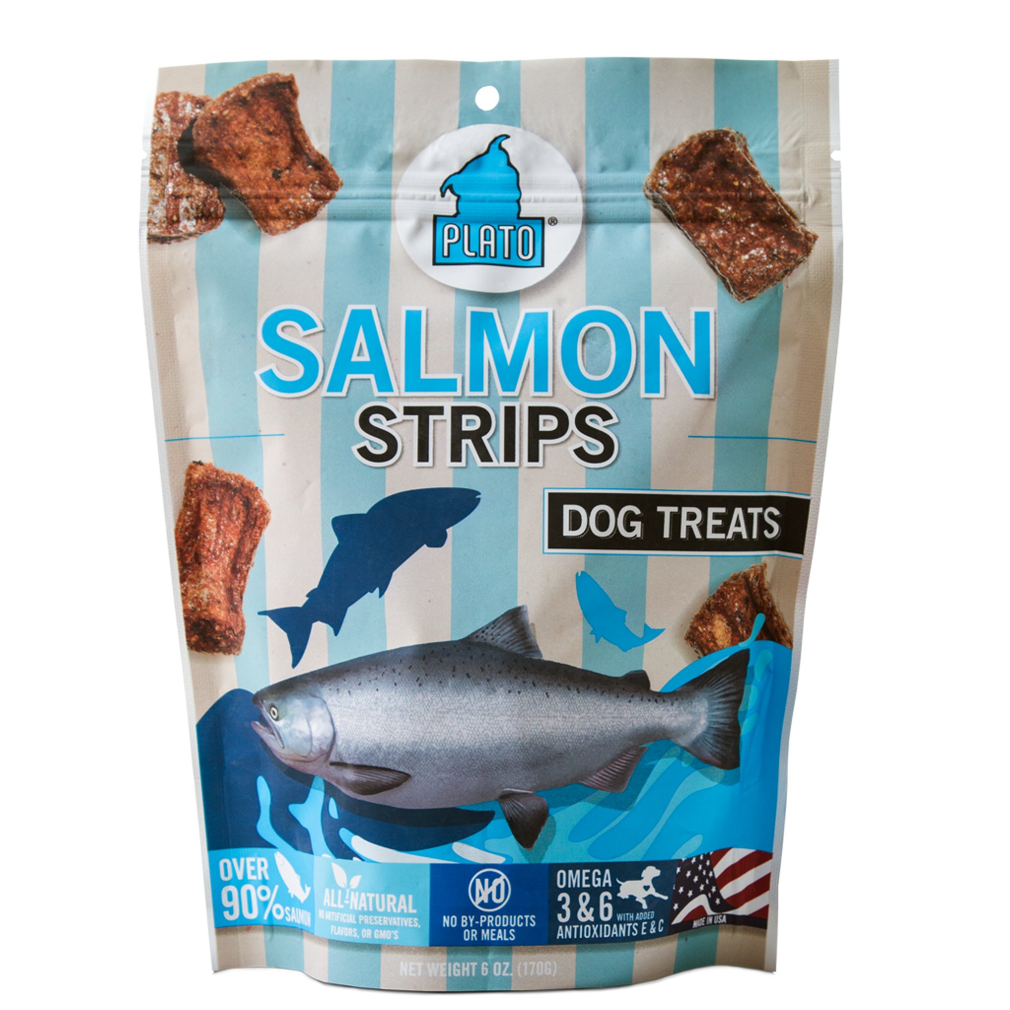 Plato Salmon Strips Dog Treats, 6 oz. Petco